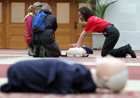 Paramedics Demonstrate CPR Techniques In San Francisco Paramedics Demonstrate CPR Techniques In San Francisco