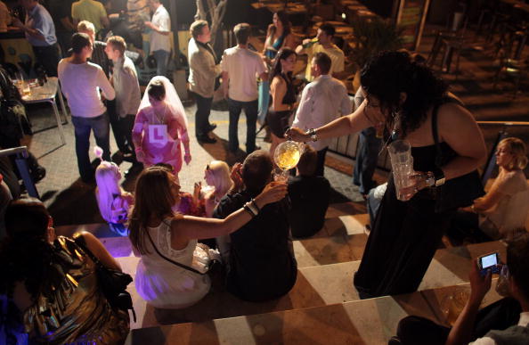 Saturday Night Revellers Enjoy Themselves In Cardiif City Centre Saturday Night Revellers Enjoy Themselves In Cardiif City Centre