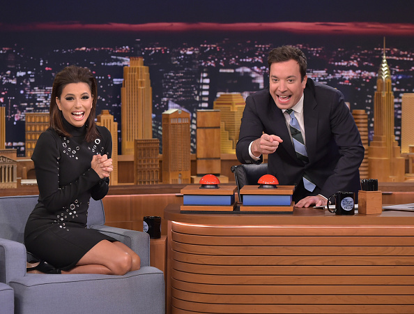 Eva Longoria and Jimmy Fallon on The Tonight Show Eva Longoria and Jimmy Fallon on The Tonight Show
