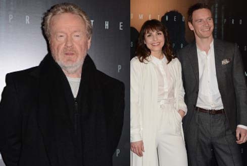 “Prometheus” cast with Ridley Scott 