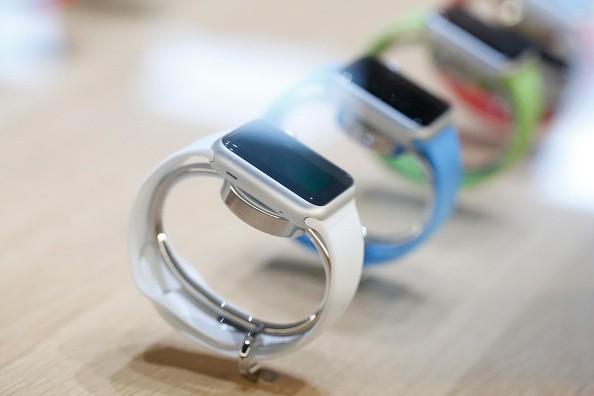 Apple Watches on display. One of the first apps for the watch will help diabetics monitor their blood sugar. 