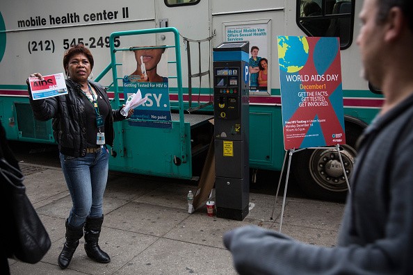 A van offering free HIV testing. 