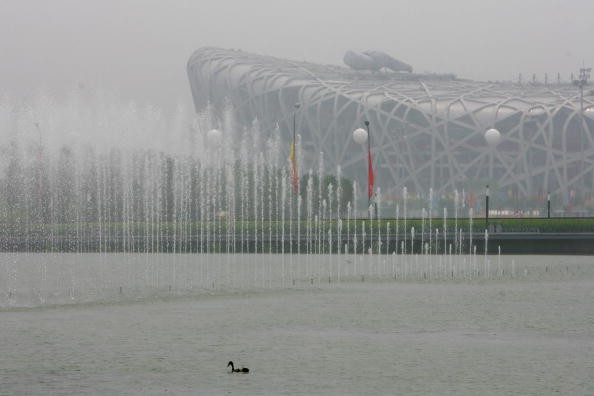 A view of the main stadium in Beijing at the start of the 2008 Olympics, when air in Bejing was cleaner than usual. 