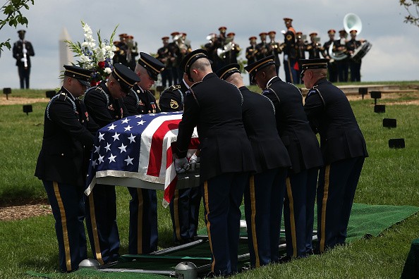 An Army funeral at a U.S. military cemetery. This death was not due to suicide, but suicide rates have soared in all branches of the military.