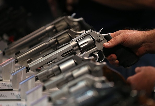 A display of revolvers on sale. Certain types of gun laws are associated with lower suicide rates. 