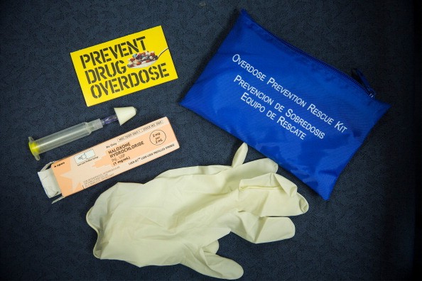 A naloxone kit, used to treat overdoses of heroin and other opioids. 