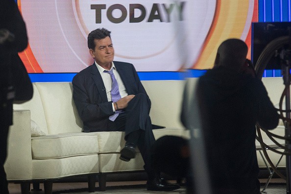 Charlie Sheen on the set of the Today Show. 