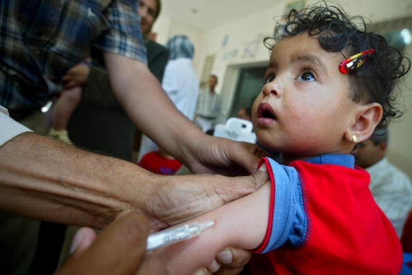 Palestinian Children Vaccinated Against Measles And Vitamin A...