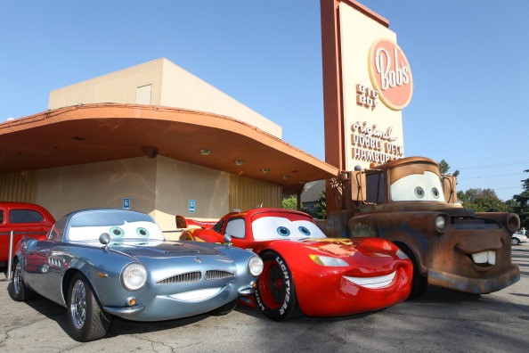 Lightning McQueen, Mater and Finn McMissile of 'Cars 2' Roll Into Bob's Big Boy