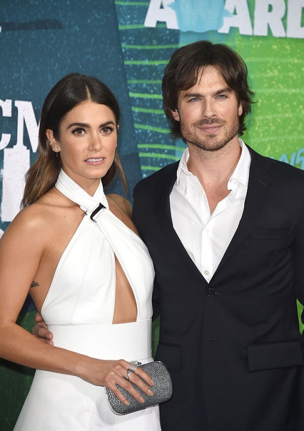 Nikki Reed and Ian Somerhalder attend the 2015 CMT Music awards at the Bridgestone Arena on June 10, 2015