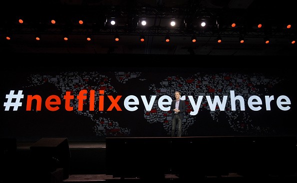 Netflix CEO Reed Hastings delivers a keynote address at CES 2016 on January 6, 2016 