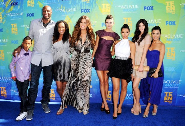 From L-R- Lamar Odom Jr. Lamar Odom, Destony Odom, Khloe Kardashian, Kendall Jenner, Kim Kardashian, Kylie Jenner, Kourtney Kardashian