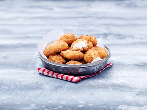 Bowl of fried chunky cod breaded nuggets on steel table : Stock Photo CompEmbedShareAdd to Board Bowl of fried chunky cod breaded nuggets on steel table