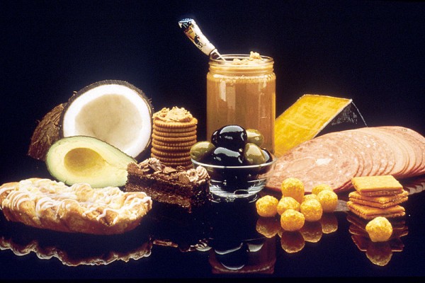 A display of high fat foods