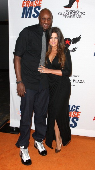  Lamar Odom (L) and actress Khole Kardashian attend the 19th Annual Race To Erase MS - 'Glam Rock To Erase MS' event at the Hyatt Regency Century Plaza on May 18, 2012