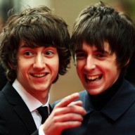 Alex Turner and Miles Kane of the 'Last Shadow Puppets' arrive at the Mercury Music Prize 2008 at Grosvenor House Hotel on September 9, 2008 in London, England. 