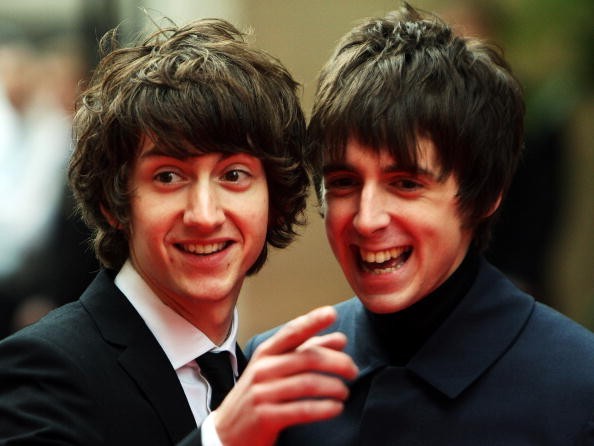 Alex Turner and Miles Kane of the 'Last Shadow Puppets' arrive at the Mercury Music Prize 2008 at Grosvenor House Hotel on September 9, 2008 in London, England. 