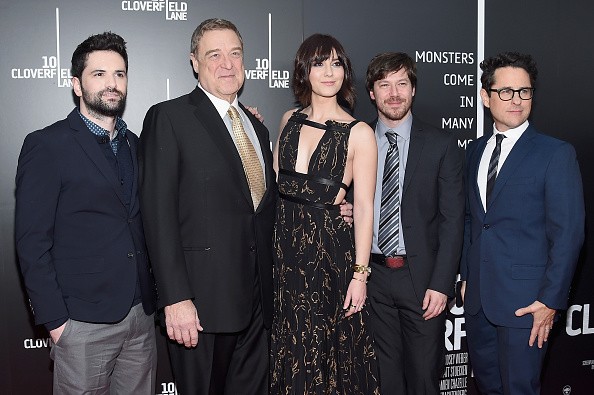  (L-R) Dan Trachtenberg, John Goodman, Mary Elizabeth Winstead, John Gallagher Jr. and J.J. Abrams attend the '10 Cloverfield Lane' New York premiere at AMC Loews Lincoln Square 13 theater on March 8, 2016 in New York City.