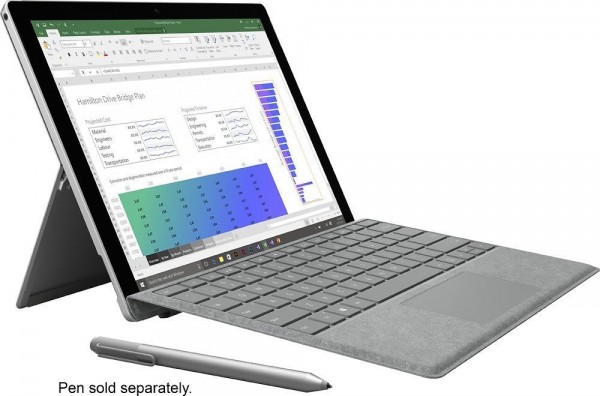 Microsoft Surface Pro 4 (128 GB, 4 GB RAM, Intel Core M) Bundle with Backlit Keyboard - Silver