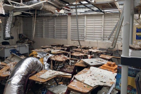 Classroom Damaged by Hurricane Maria (IMAGE)