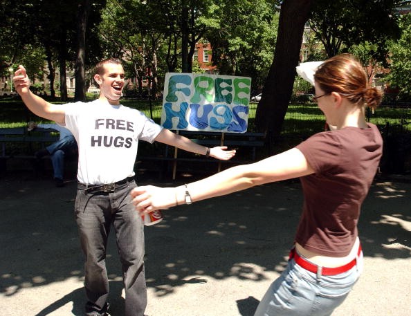 Man Offers Free Hugs Offered In New York City