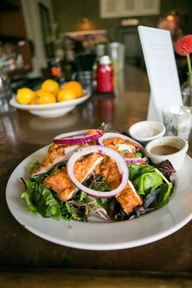SEATTLE, WA - JULY 25: Chicken salad entree at The Kingfish Cafe on July 25, 2014 in Seattle, Washington