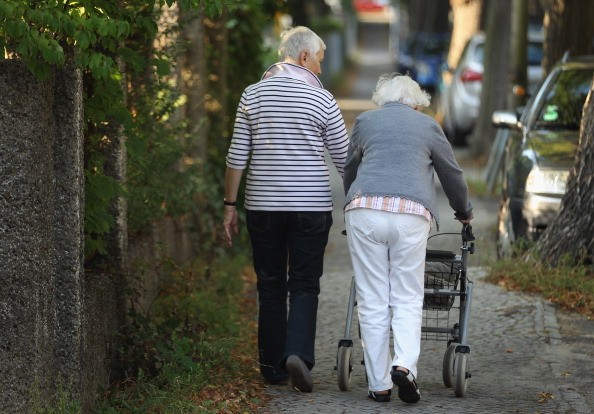 Elderly or frail people who use a walke or cane should be trained to help prevent falls. 