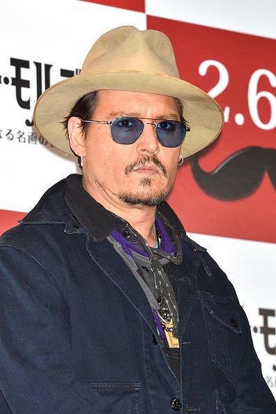Johnny Depp at the "Mortdecai" photo call in Tokyo.